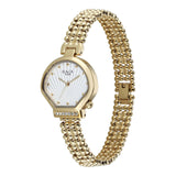 Titan Raga Spotlight Women's Quartz Analog Watch, Cream Dial, Gold Stainless Steel Strap, TI-95432YM01