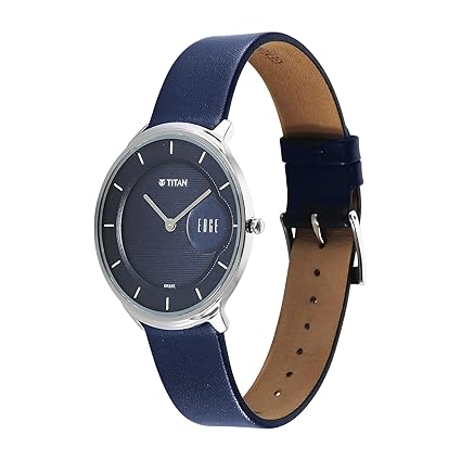 Titan Edge Men's  Analog  Watch Blue Dial With Blue Leather Strap , 1843SL03