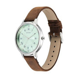 Titan Workwear Women's Watch Analog Silver Dial with Black Leather Strap, 2732SL02