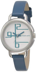 Fastrack, Women’s  Watch Analog, White Dial Blue Leather Strap, 6123SL01