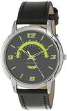 Sonata Men's Watch Analog Black Dial With Black Leather Strap, 77031SL04