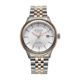 Titan Weekender 60-Hour Power Reserve Men's Automatic Analog Watch White Dial with Two Tone Stainless Steel Band, 90201KM01