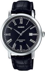 Casio,Men's Watch Analog, Black Dial Black Leather Band, MTP-E149L-1BVDF