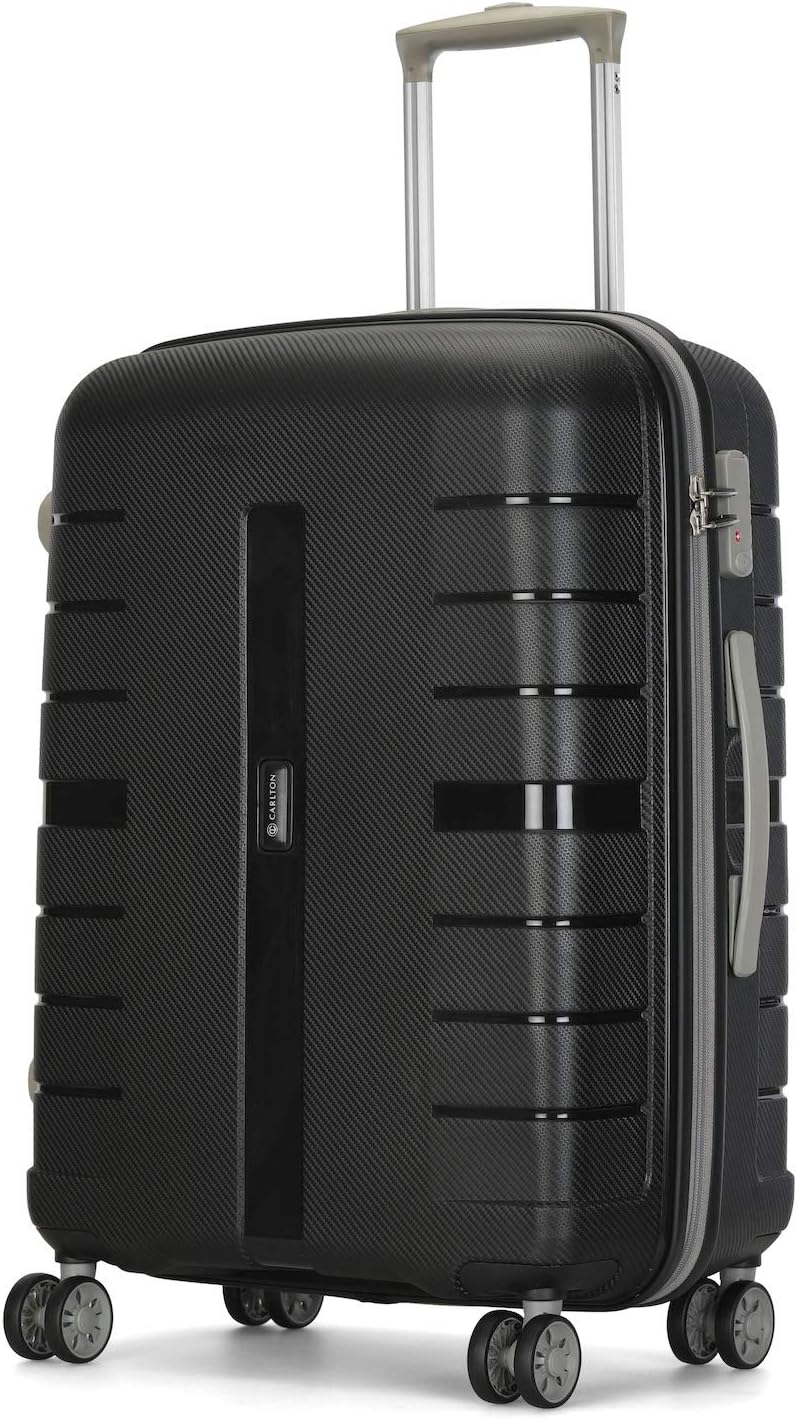 Carlton 55cm, 4 Wheel Hard Trolley Voyager, Black, VOYAGER55B