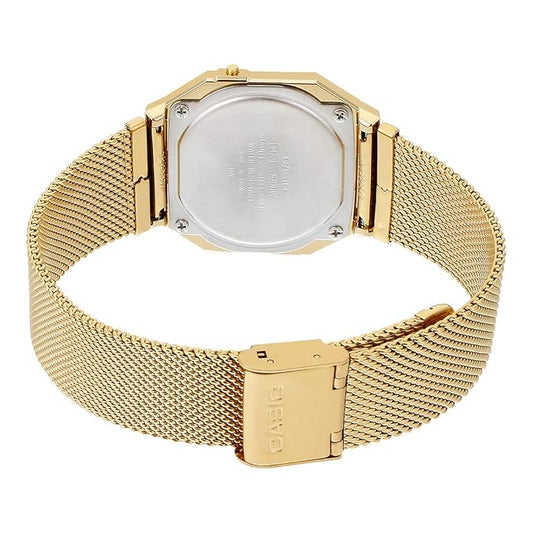 Casio Unisex Watch Vintage Collection Digital, Gold Dial Gold Stainless Steel Strap, A700WMG-9ADF