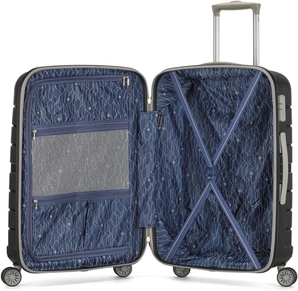 Carlton 55cm, 4 Wheel Hard Trolley Voyager, Black, VOYAGER55B