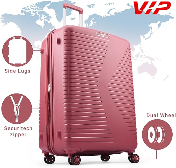 VIP Karl Plus 66cm, 8 Wheel Hard Trolley, Red, KARL PLUS66RD