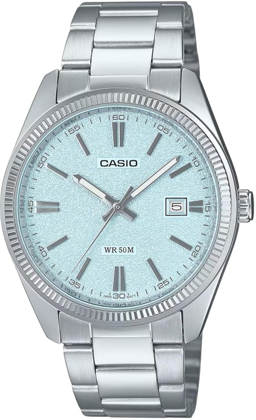 Casio Men's Watch Analog Torquoise Dial With Stainless Steel Band, MTP-1302DA-2A2VDF