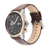 Titan Techno Beats Men's Watch Analog Black Dial With Brown Leather Strap, 1830KL03