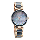 Titan Purple Ceramics Women's Watch Analog Mother of Pearl Dial with Steel & Ceramic Band, 95214KD05
