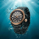 Titan Zero Hour Diver's Series Men's Watch Black Dial with Black Stainless Steel Band | 200M Water Resistant, 10068KM02