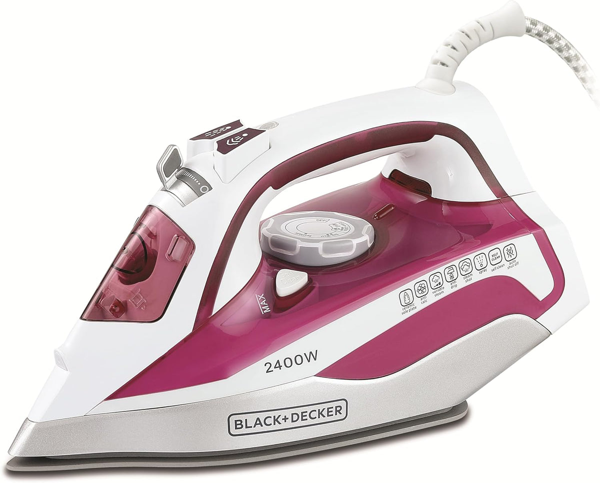 Black+Decker, 2400W Steam Iron with Ceramic Sole Plate, X2400