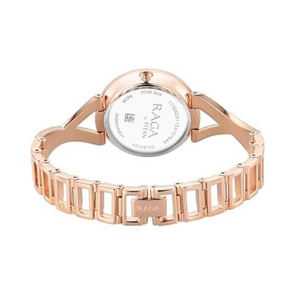 Titan Raga Chic Women's Watch Analog Rose Gold Dial with Rose Gold Stainless Steel Band, 2698WM01