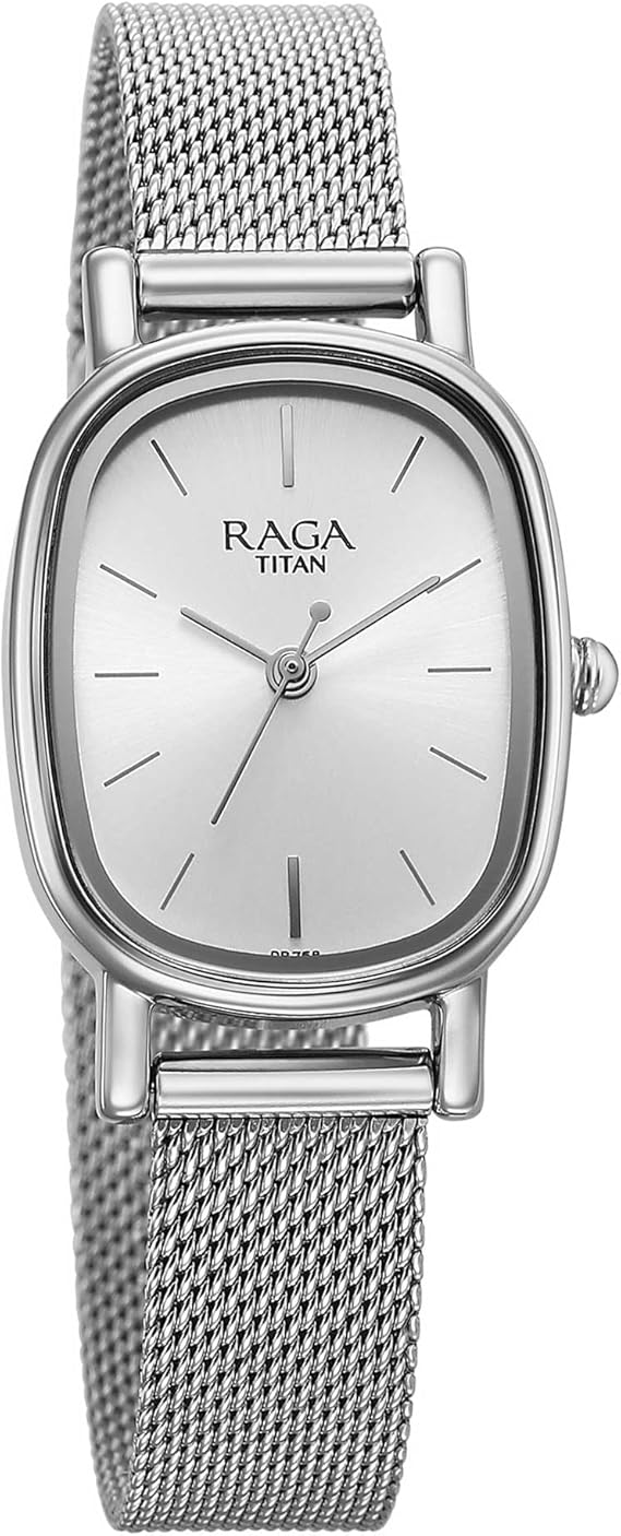 Titan Raga Women's Analog Watch Rose Dial With Rose Gold Stainless Steel Mesh Band, 2665SM01