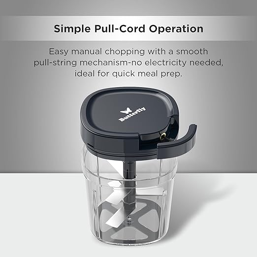 Butterfly PREMIUM DLX Vegetable Chopper – Manual String Chopper with Stainless Steel Blades & Unbreakable ABS Body