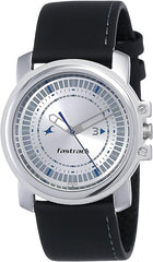 Fastrack Men’s Watch Analog, Silver Dial Black Leather Strap, 3039SL01