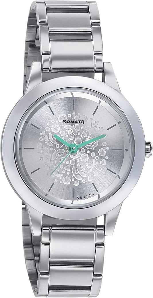 Sonata, Women, Analog, Watch, Silver Dial, Stainless steel Strap, 87019SM03