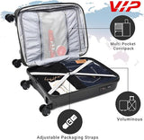 VIP Locus-Max 55cm, 8 Wheel Hard Trolley ,Jet Black, LOCUSMAX55BLK