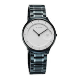 Titan Edge Murals Quartz Analog Men's watch with White Dial and Blue Stainless Steel Strap, 1843QM04
