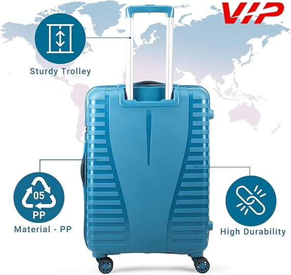 VIP Quest Plus 66cm, 8 Wheel Hardcase Trolley Cross, Teal, QUESTPLUS66TL