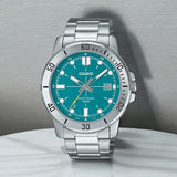 Casio Men's Watch Analog Blue Dial with Silver Stainless Steel Band, MTP-VD01D-3E2VUDF