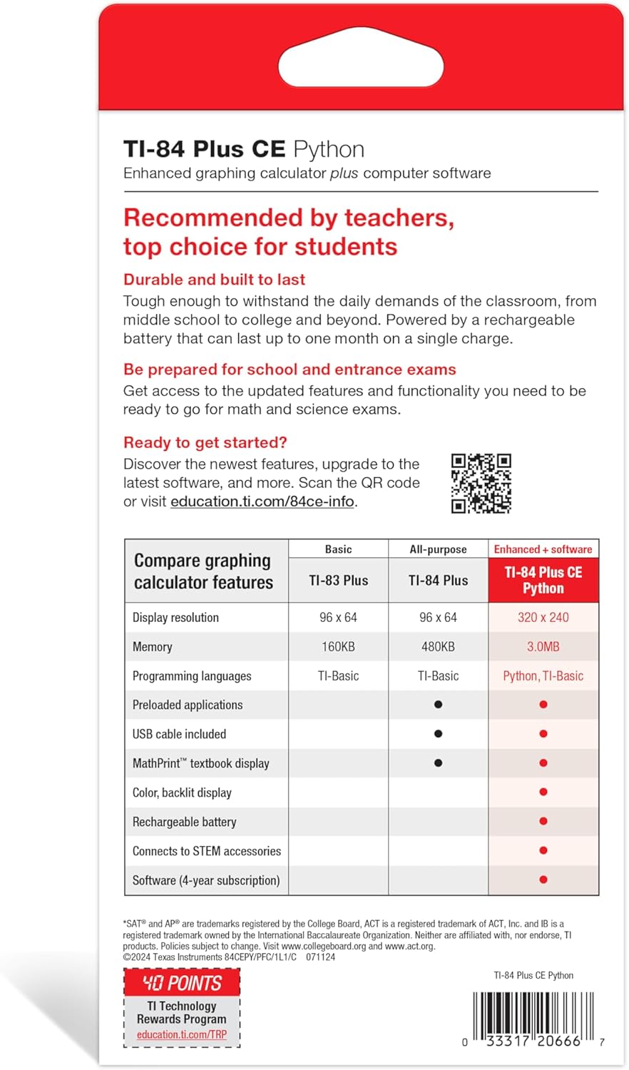 Texas Instruments Color Graphing Calculator, TI-84