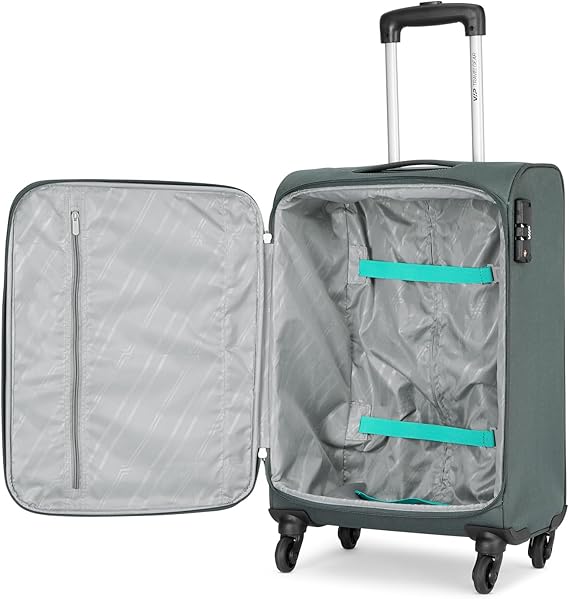 VIP 57cm, 4 Wheel Soft Casing Cabin Trolley, Grey, STAPPL57GR
