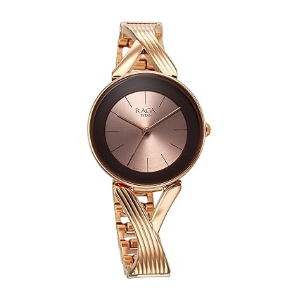 Titan Raga Chic Women's Watch Analog Rose Gold Dial with Rose Gold Stainless Steel Band, 2698WM01