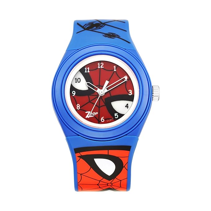 Zoop By Titan Kid's Spiderman Watch Analog Red Dial With Blue PU Strap, C4048PP47