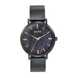 Sonata Quartz Analog Women's Watch With Black Dial and Black Stainless Steel Strap,87067NM01