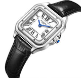 Lee Cooper Women's Analog Watch with White Ceramic Dial and Black Leather Band, LC08191.331