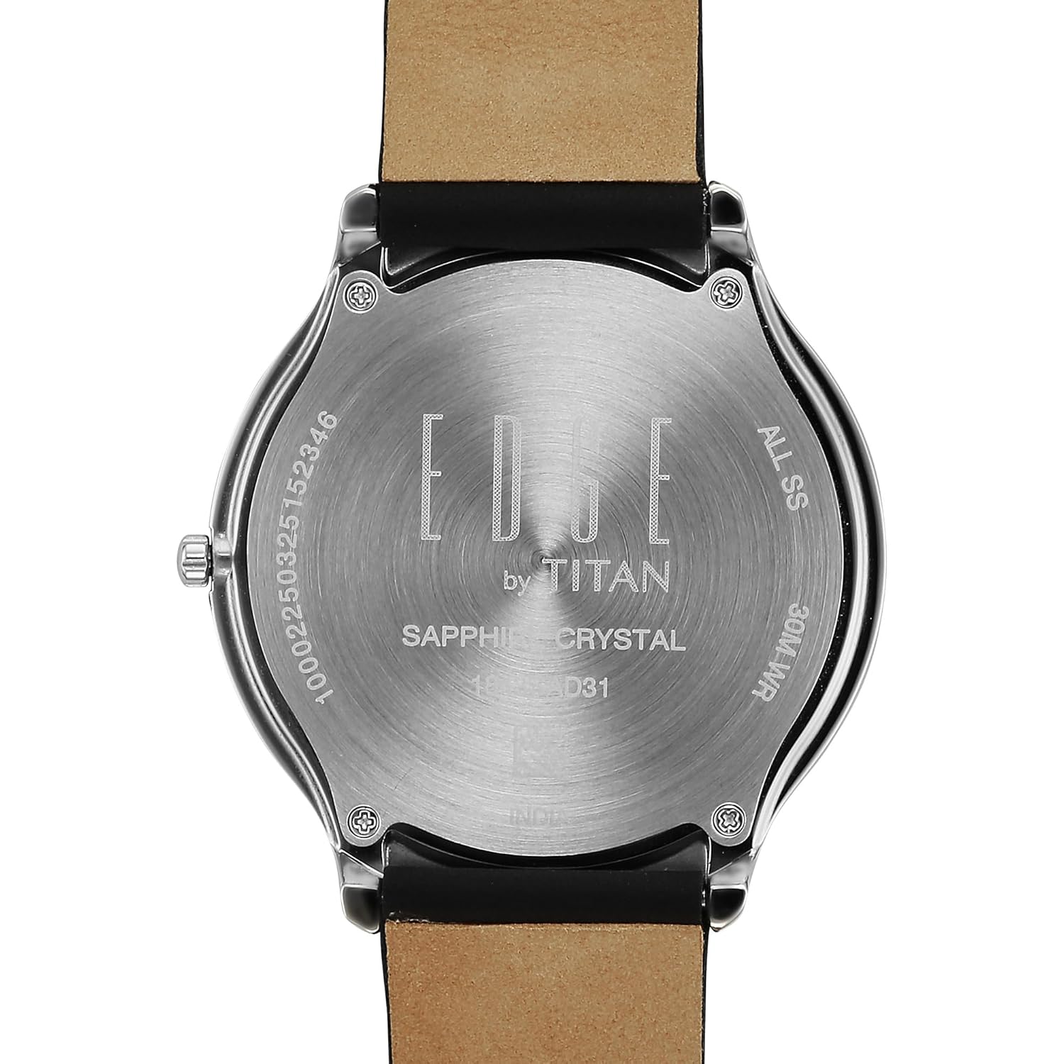 Titan Edge Murals Quartz Analog Men's Watch with Pink Dial Black and Leather Strap, 1843SL02