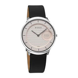 Titan Edge Murals Quartz Analog Men's Watch with Pink Dial Black and Leather Strap, 1843SL02