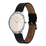 Titan Edge Murals Quartz Analog Men's Watch with Pink Dial Black and Leather Strap, 1843SL02