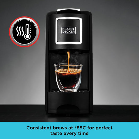 Black & Decker Capsule Coffee Machine, 1140W, CCM100 Coffee Maker BL-CCM100