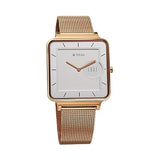 Titan Edge Quad Men's Watch Analog White Dial With Rose Gold Stainless Steel Band, 10017WM01