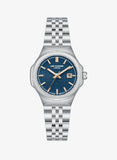 Lee Cooper Women's Date Analog Watch with Silver Dial and Blue Stainless Steel Band, LC08394.390