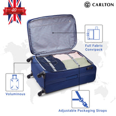 Carlton Apache Plus 69cm 4 Wheel Soft Trolley  Blue, APACHEPLUS69BLU