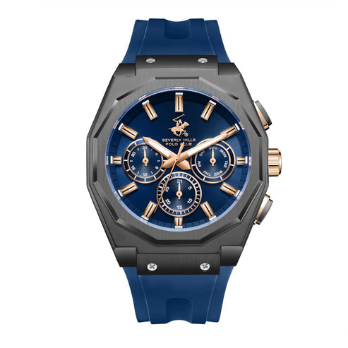 Beverly Hills Polo Club, Men's, Analog Watch, Blue Dial, with Silicone Band, BH-BP3815X.099