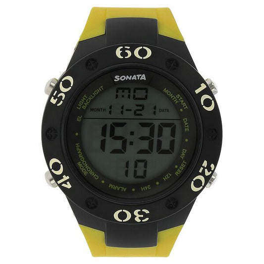 Sonata, Men, Digital, Watch, Plastic Strap, 77035PP03