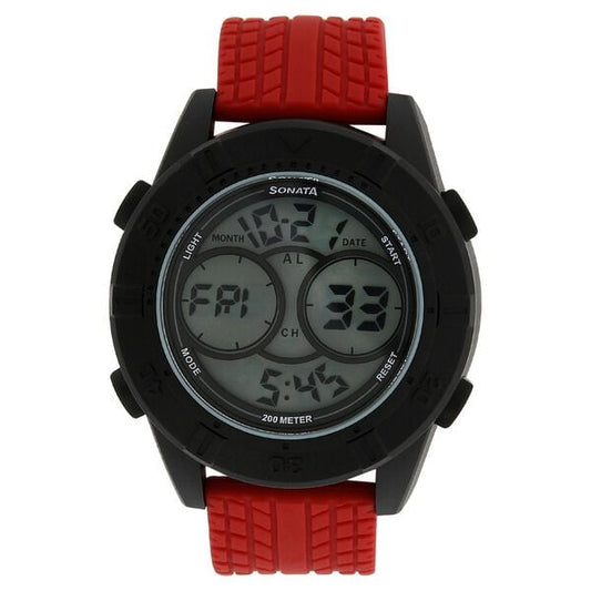 Sonata, Men, Digital, Watch, Plastic Strap, 77038PP02