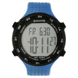 Sonata Men's Digital Watch With Blue Plastic Strap, 77040PP03
