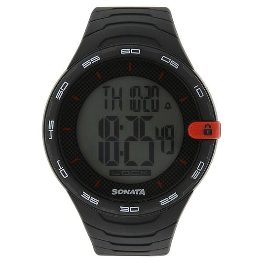 Sonata, Men, Digital, Watch, Plastic Strap, 77041PP04