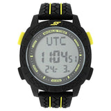 Sonata Men's Digital Watch With Black Plastic Strap, 77058PP01