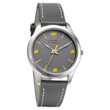 Sonata Men's Watch Analog Grey Dial With Grey Leather Strap, 77063SL08