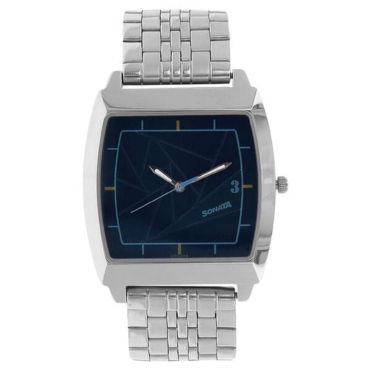 Sonata, Men, Analog, Watch, Blue Dial, Stainless steel Strap, 77064SM02