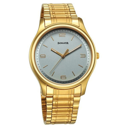 Sonata, Men, Analog, Watch, Blue Dial, Stainless steel Strap, 77082YM12