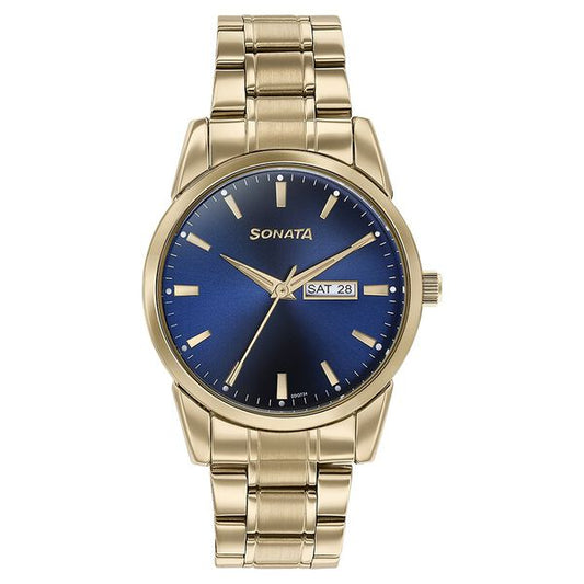 Sonata, Men, Analog, Watch, Blue Dial, Stainless steel Strap, 77147YM01