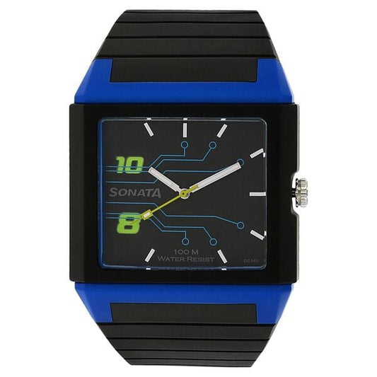 Sonata, Men, Analog, Watch, Black Dial, Plastic Strap, 7988PP03