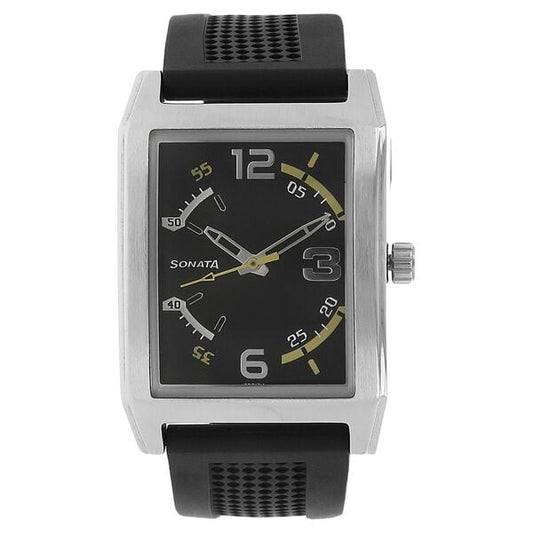 Sonata, Men, Analog, Watch, Black Dial, Plastic Strap, 7999SP01
